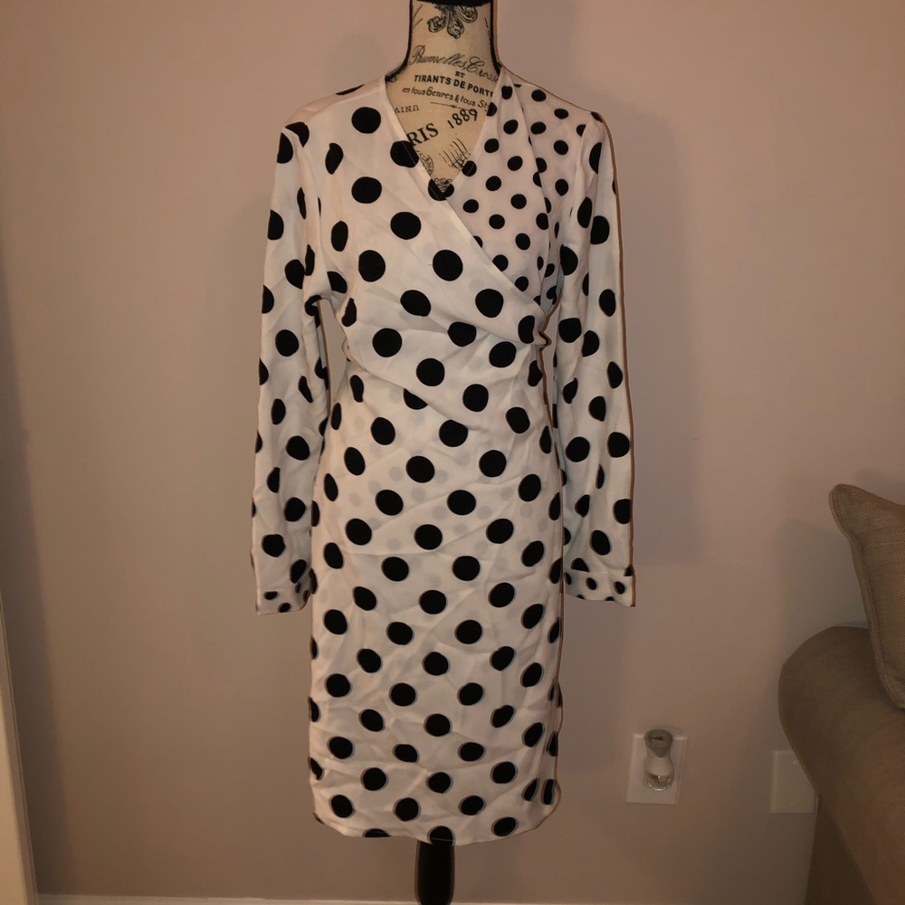 Unique 21 Hero polka dot long sleeve wrap dress Size 12